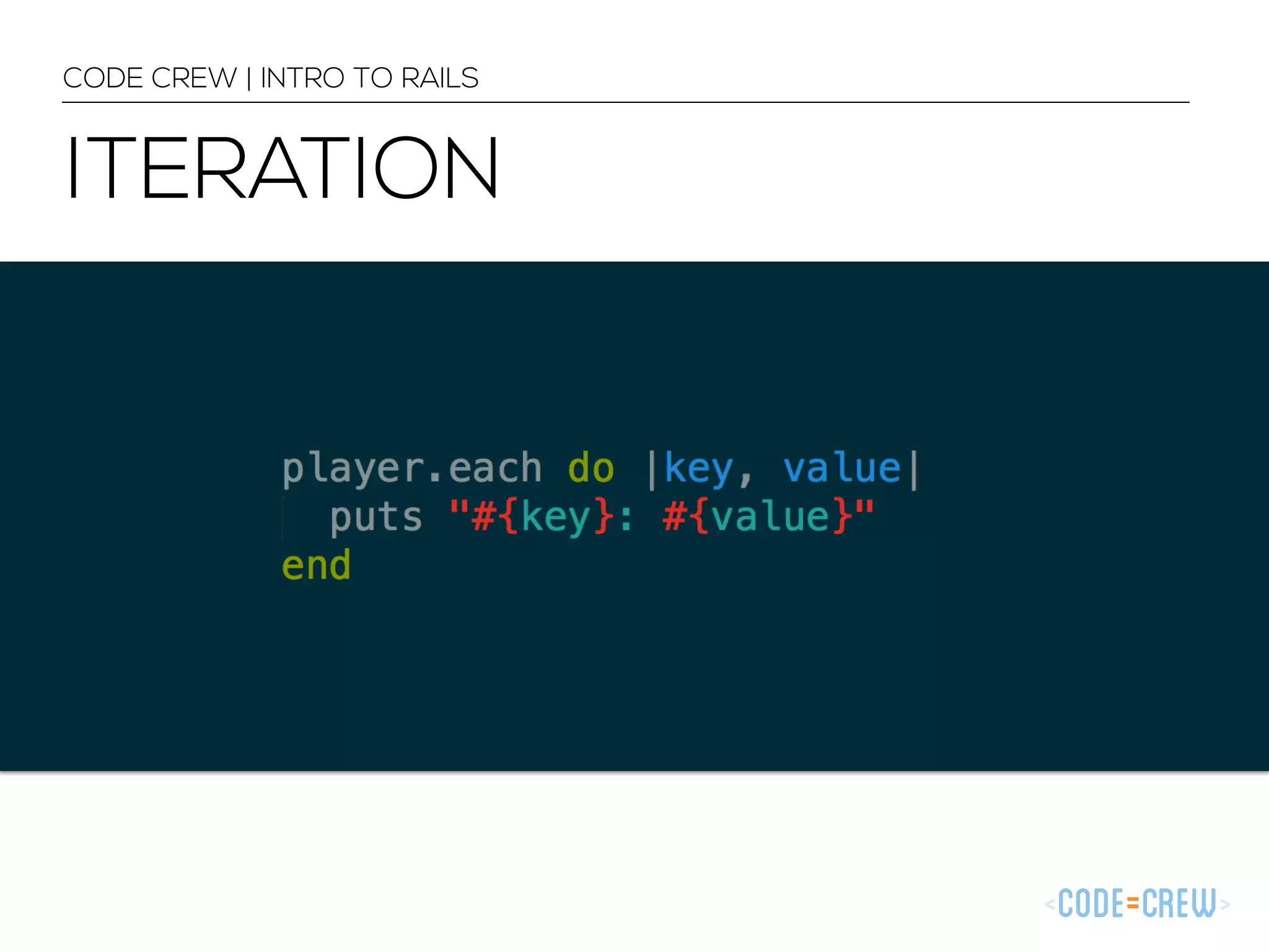 CODE CREW | INTRO TO RAILS ITERATION 