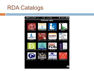 RDA Catalogs
 