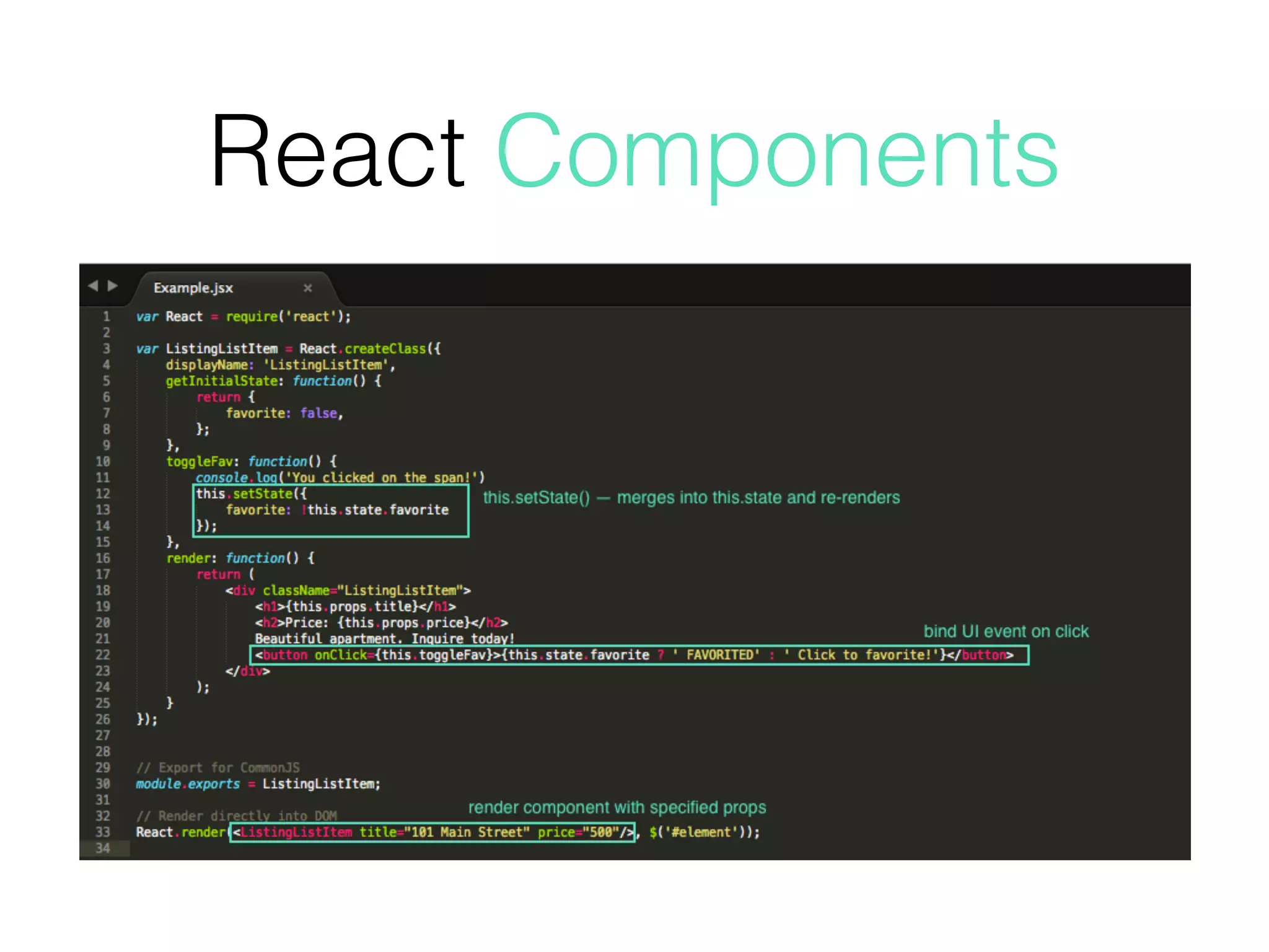 React Components
 