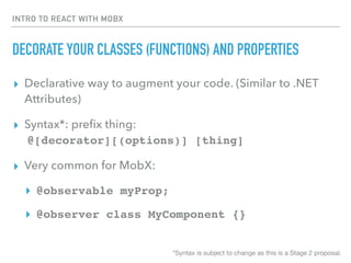 Introduction to React with MobX | PPT