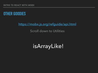 Introduction to React with MobX | PPT