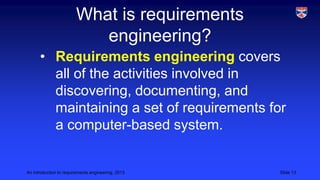 Intro to requirements eng. | PPTX