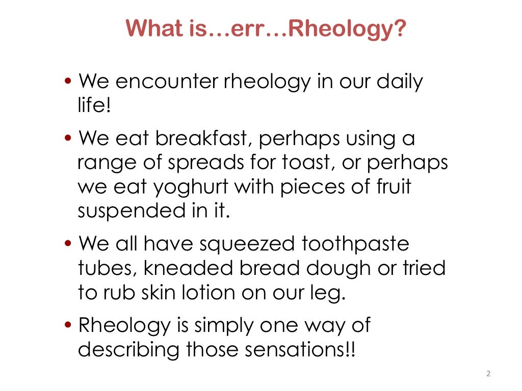 Introduction to Food Rheology