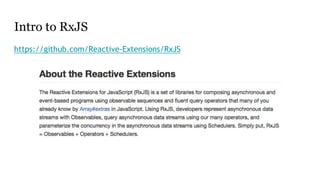 Intro to RxJS
https://github.com/Reactive-Extensions/RxJS
 