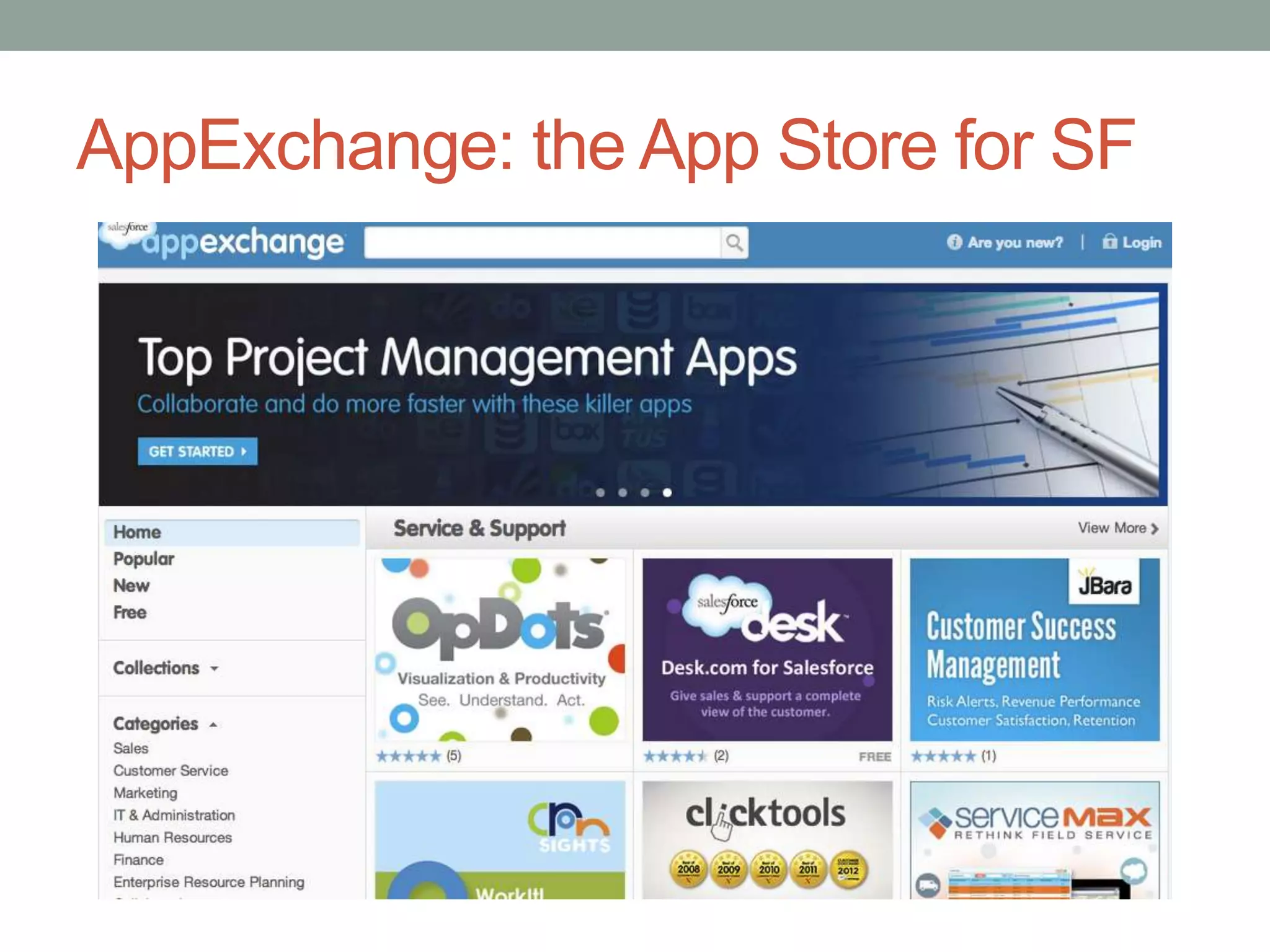 AppExchange: the App Store for SF
 
