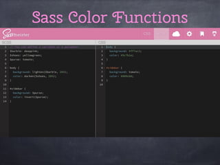 Sass Color Functions
 