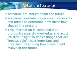 Foresight: Introduction to scenarios (AASW6 - Ghana) | PPT