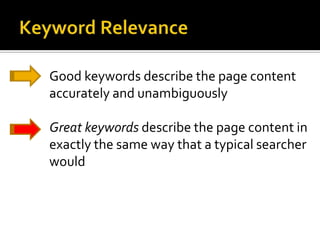 KeywordsEvery SEO Tactic Begins with aKeywordTargeting the right keyword is absolutely vital. 