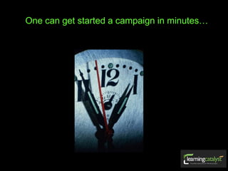 One can get started a campaign in minutes…
 