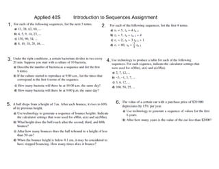 Intro to sequences asmt