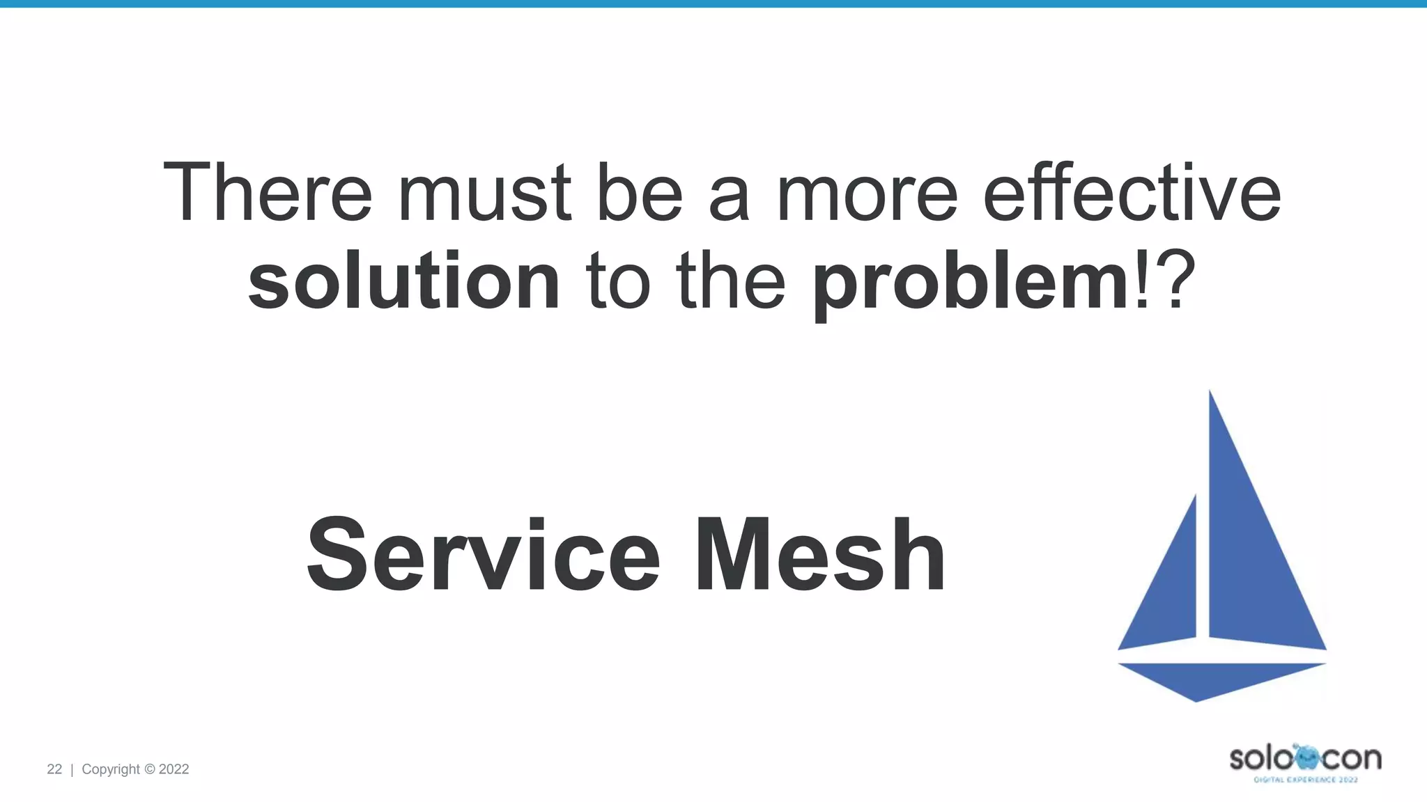 22 | Copyright © 2022
There must be a more effective
solution to the problem!?
Service Mesh
 