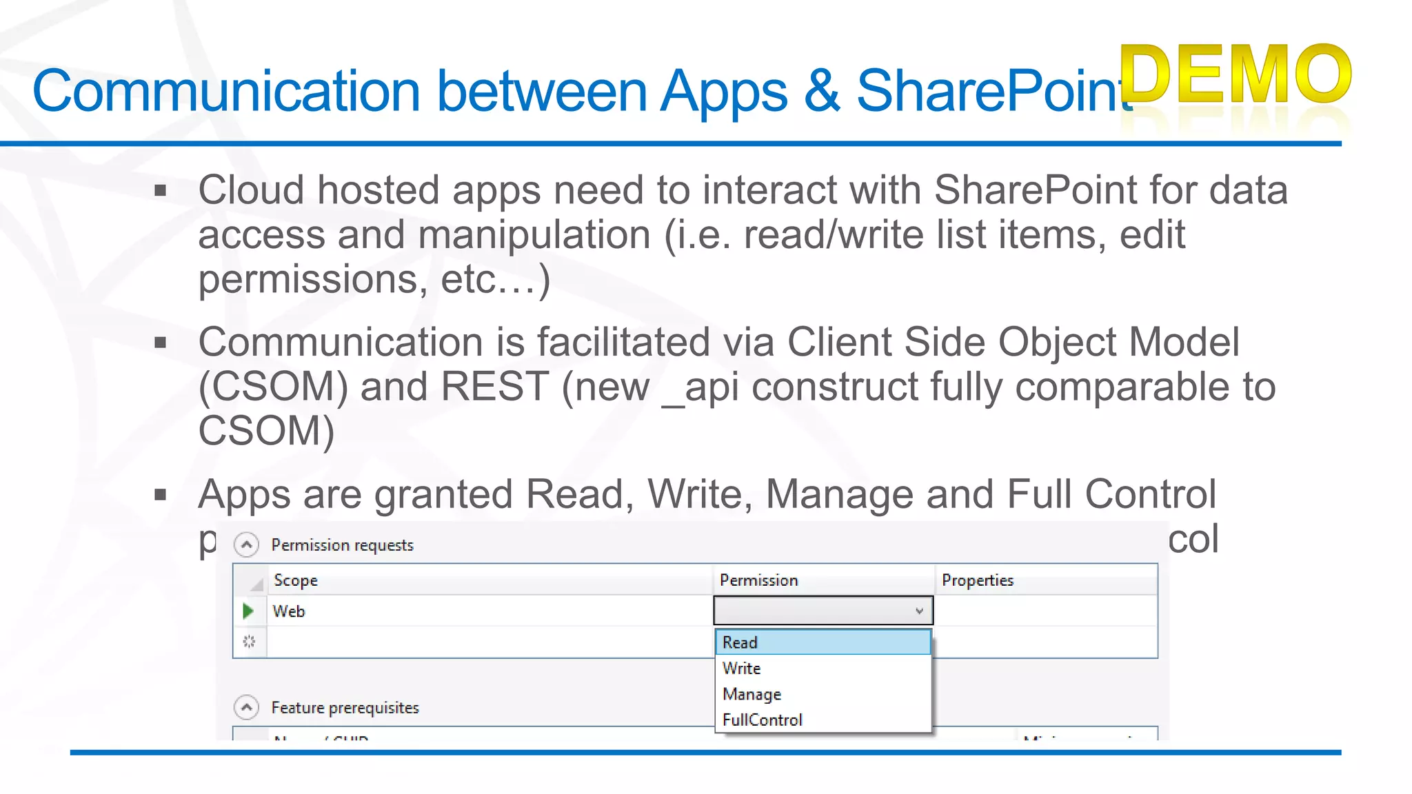 Communication between Apps & SharePoint
 