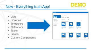 Now - Everything is an App!
 