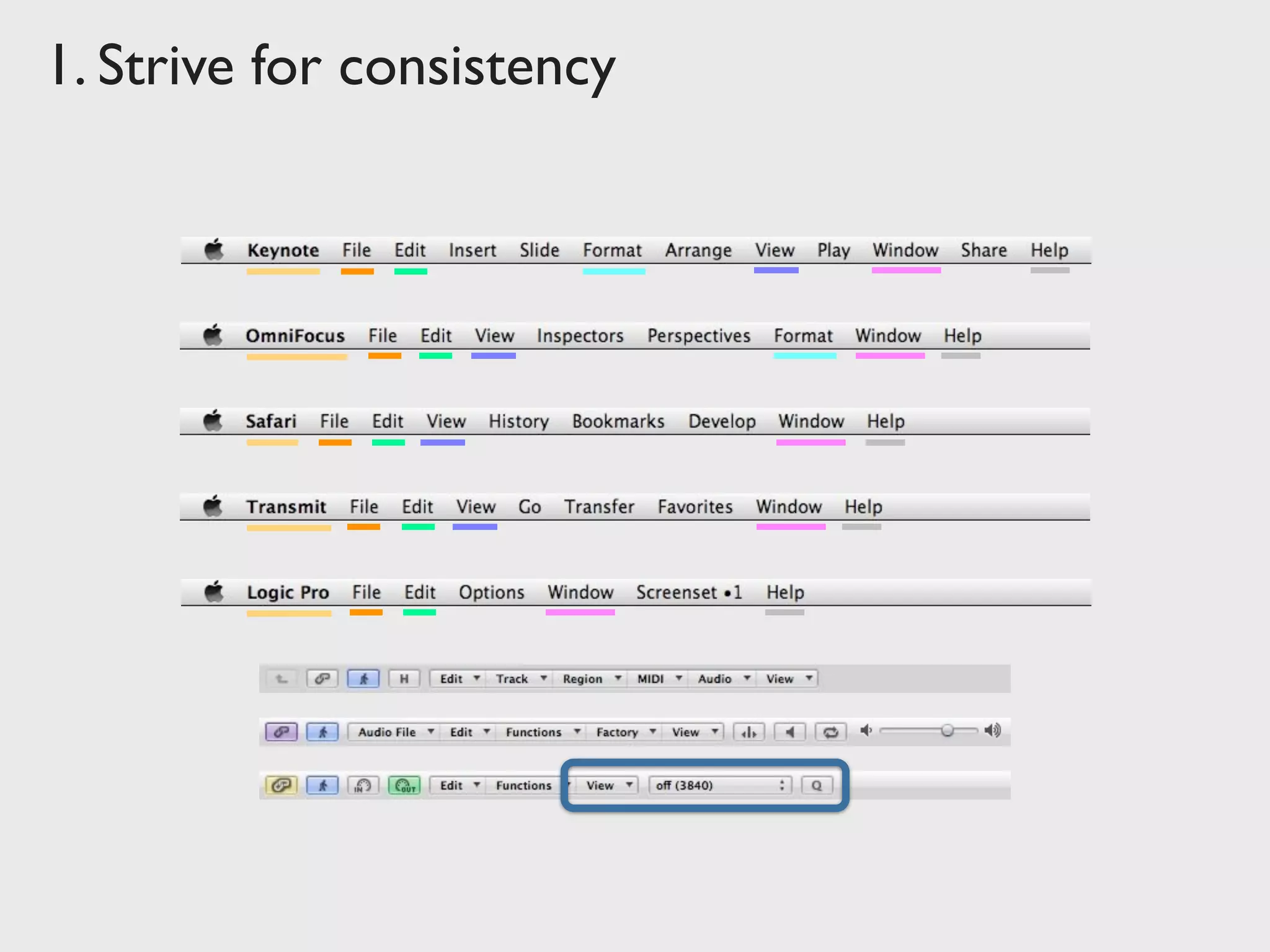 1. Strive for consistency
 