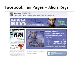 Facebook Fan Pages – Alicia Keys 