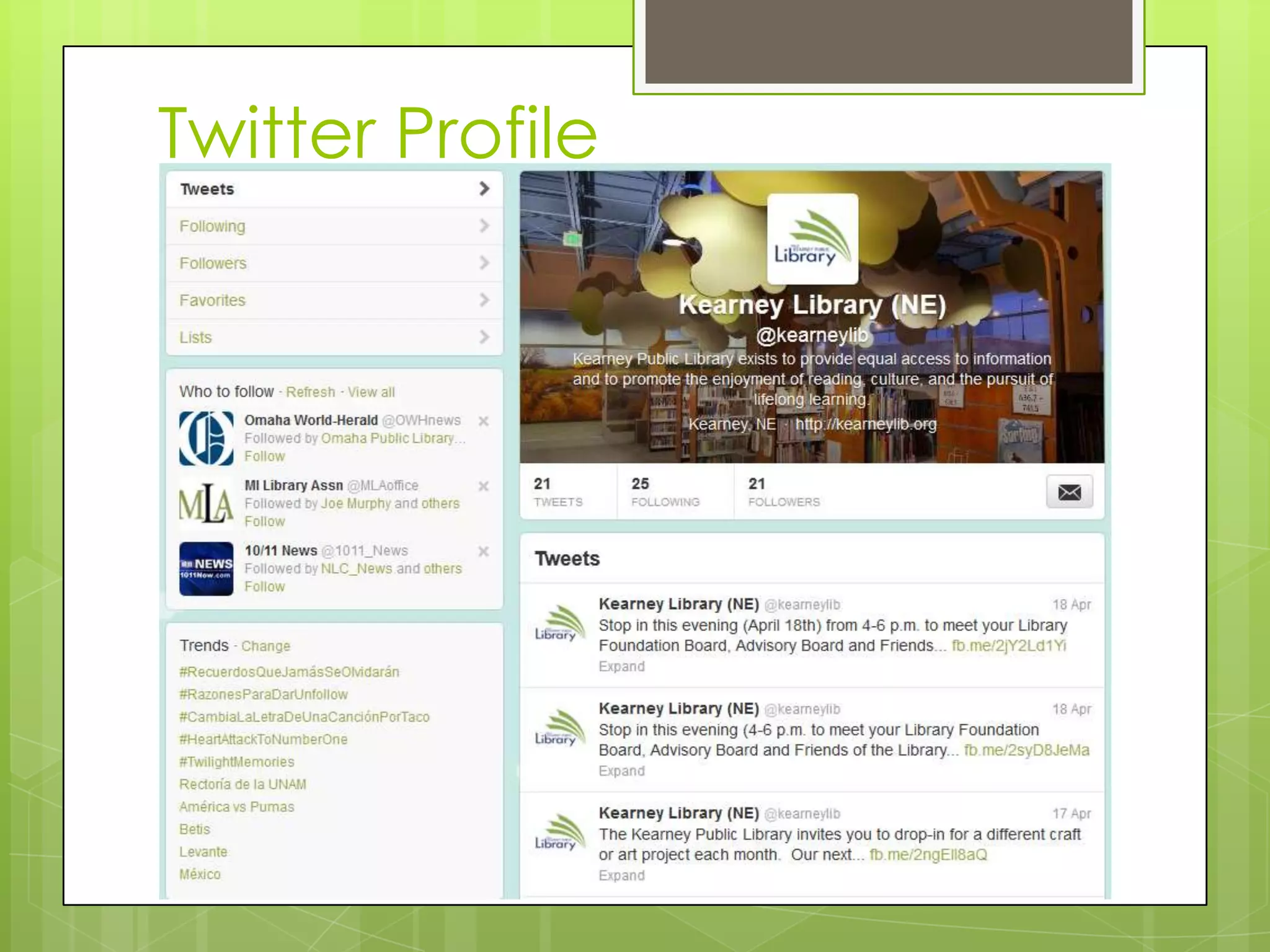 Twitter Profile
 