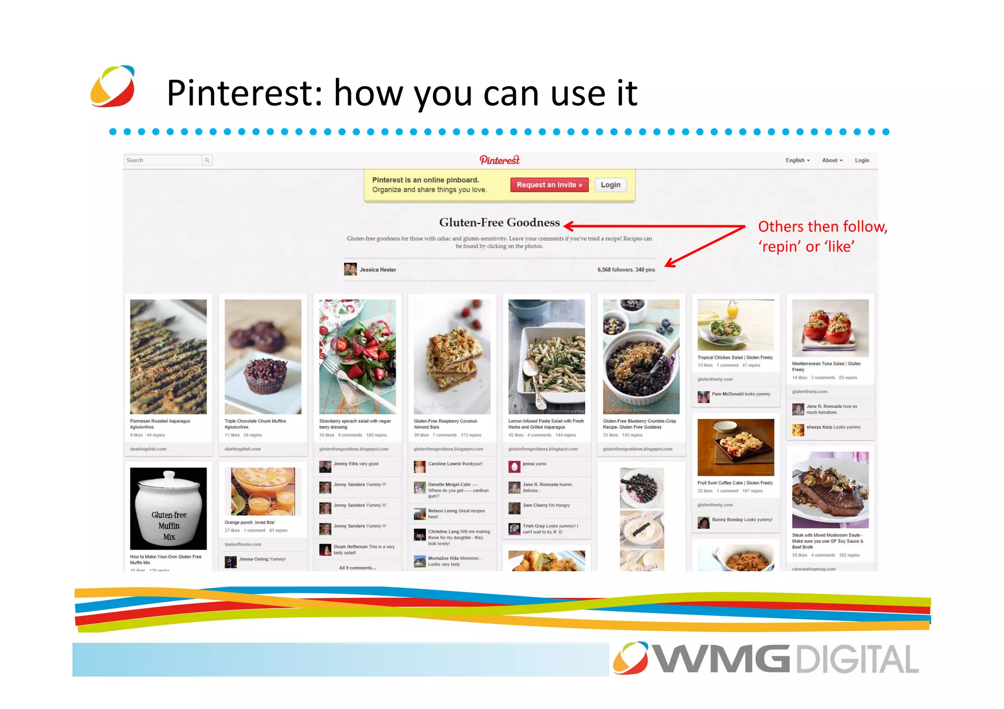Pinterest: how you can use it


                                Others then follow,
                                ‘repin’ or ‘like’
 