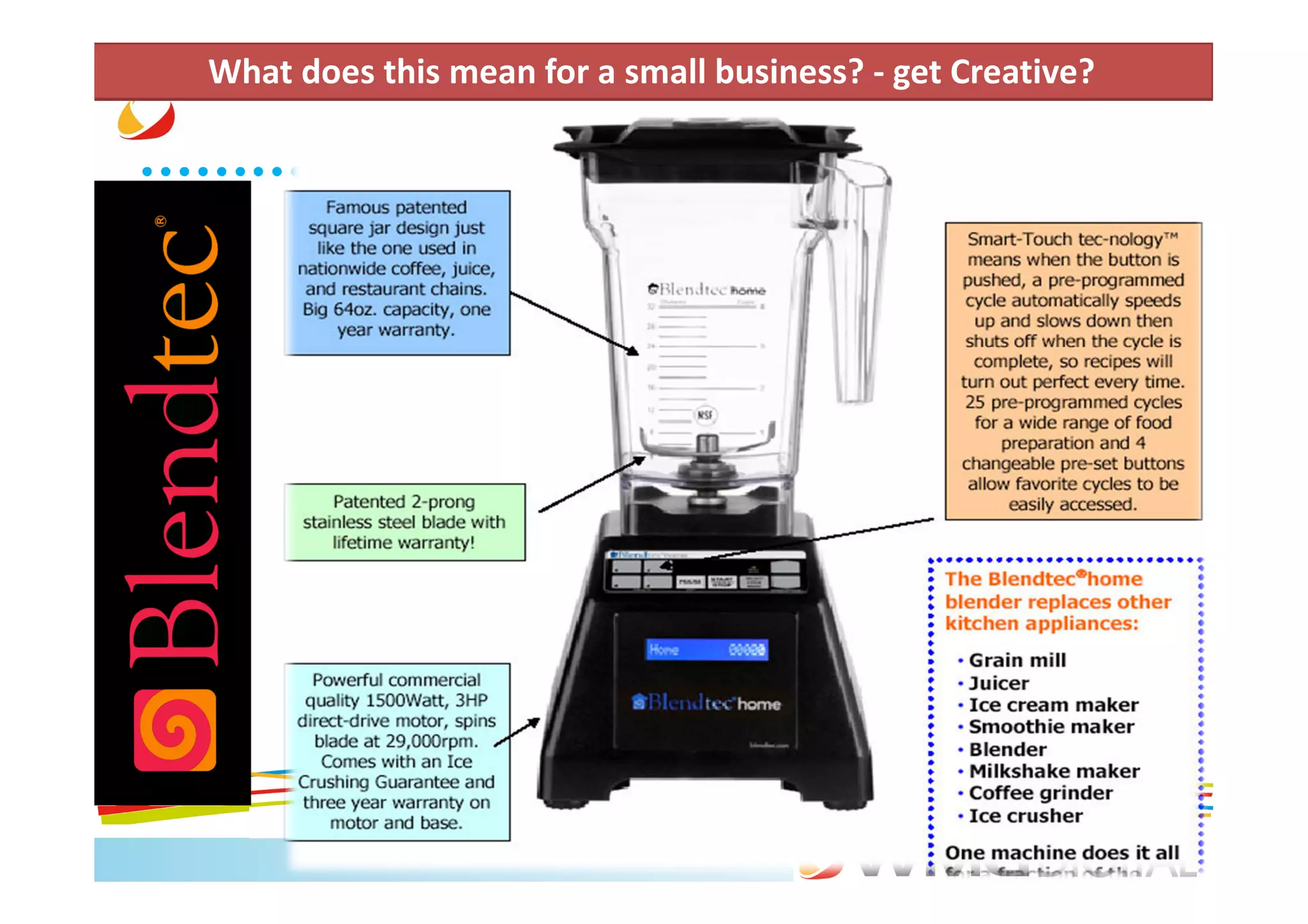 What does this mean for a small business? - get Creative?
 