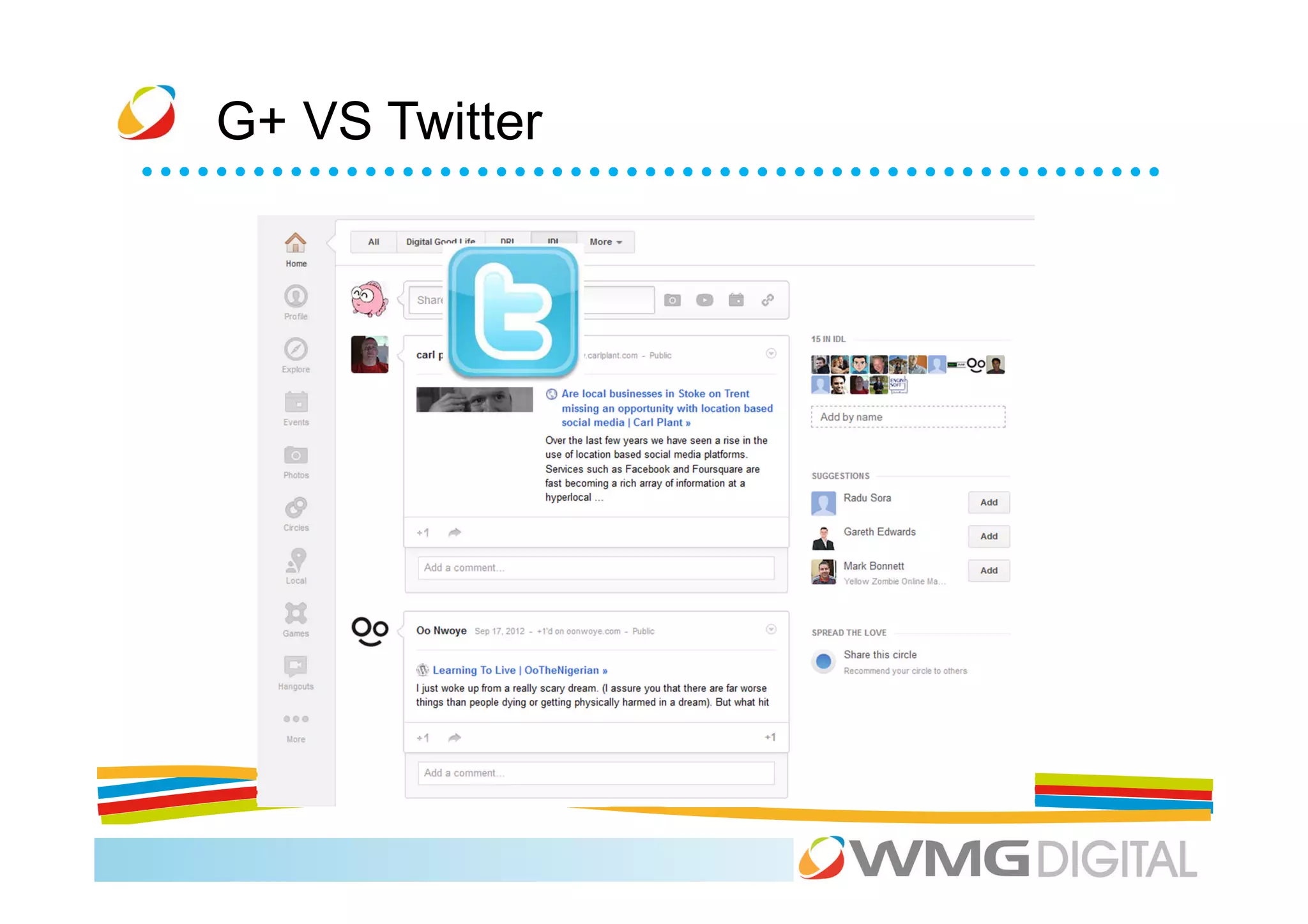 G+ VS Twitter
 