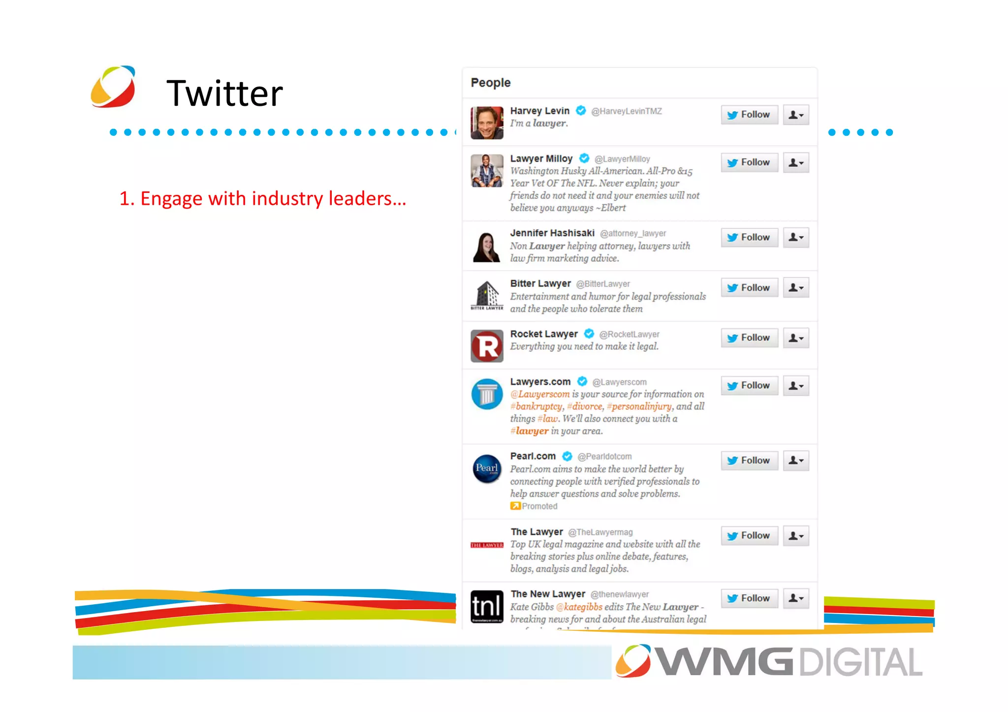 Twitter

1. Engage with industry leaders…
 