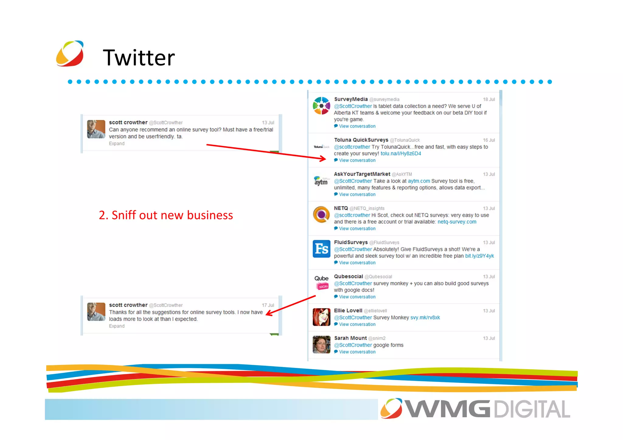 Twitter




2. Sniff out new business
 