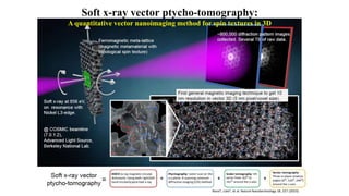 Rana†, Liao†, et al. Nature Nanotechnology 18, 227 (2023).
Soft x-ray vector ptycho-tomography:
A quantitative vector nanoimaging method for spin textures in 3D
 