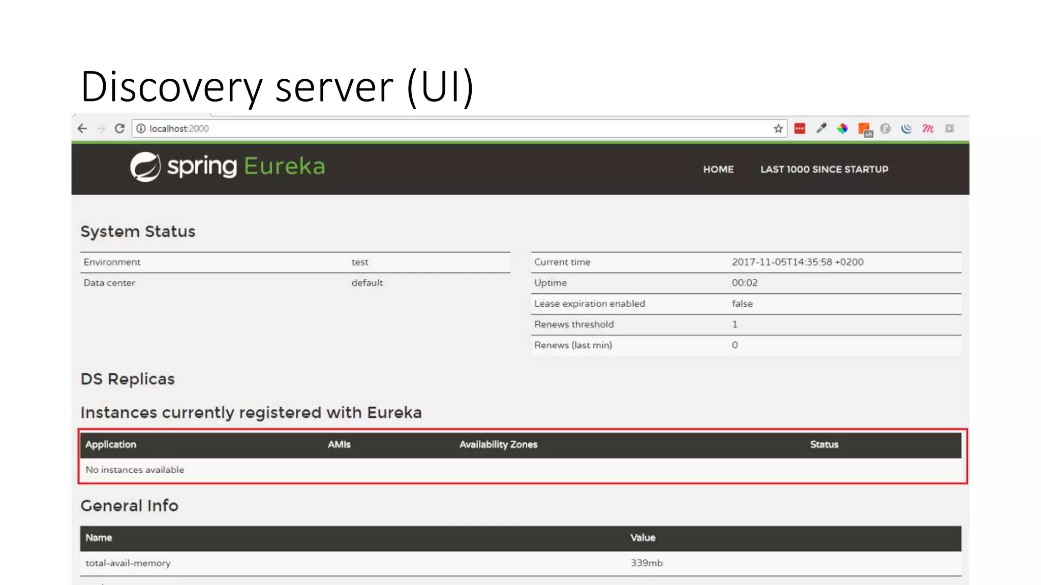 Discovery server (UI)
 