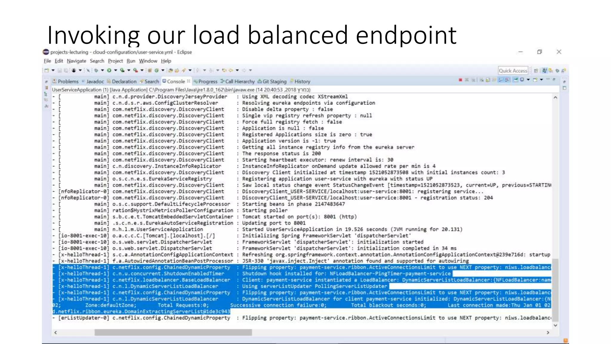 Invoking our load balanced endpoint
 
