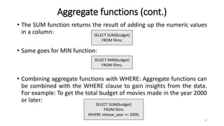 Introduction to SQL | PPTX | Databases | Computer Software and Applications