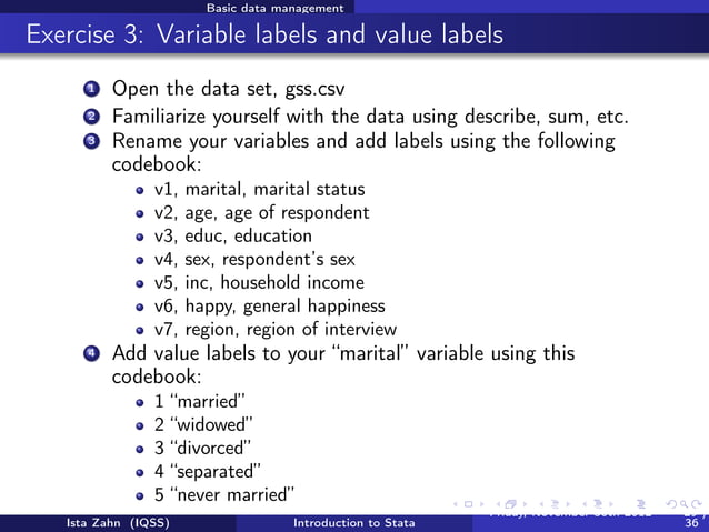 Introduction to Stata