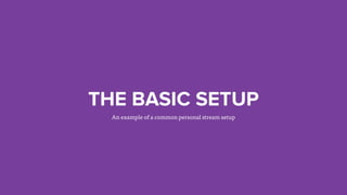 THE BASIC SETUP
An example of a common personal stream setup
 