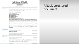 Your Resume
A basic structured
document
35
 
