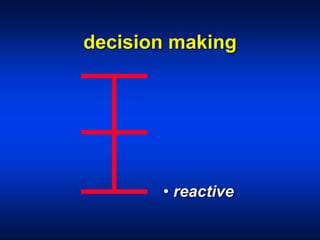 decision making
• reactive
 