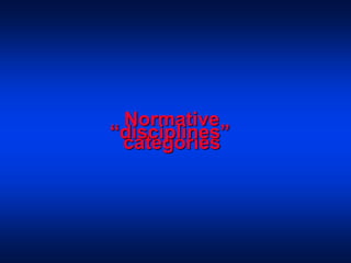 Normative
categories
“disciplines”
 