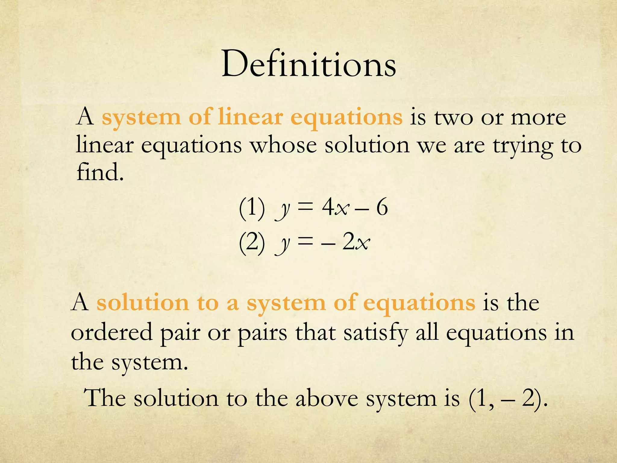 Intro to systems_of_linear_equations | PPT