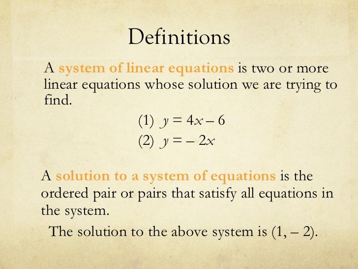 Intro To Systems of linear equations