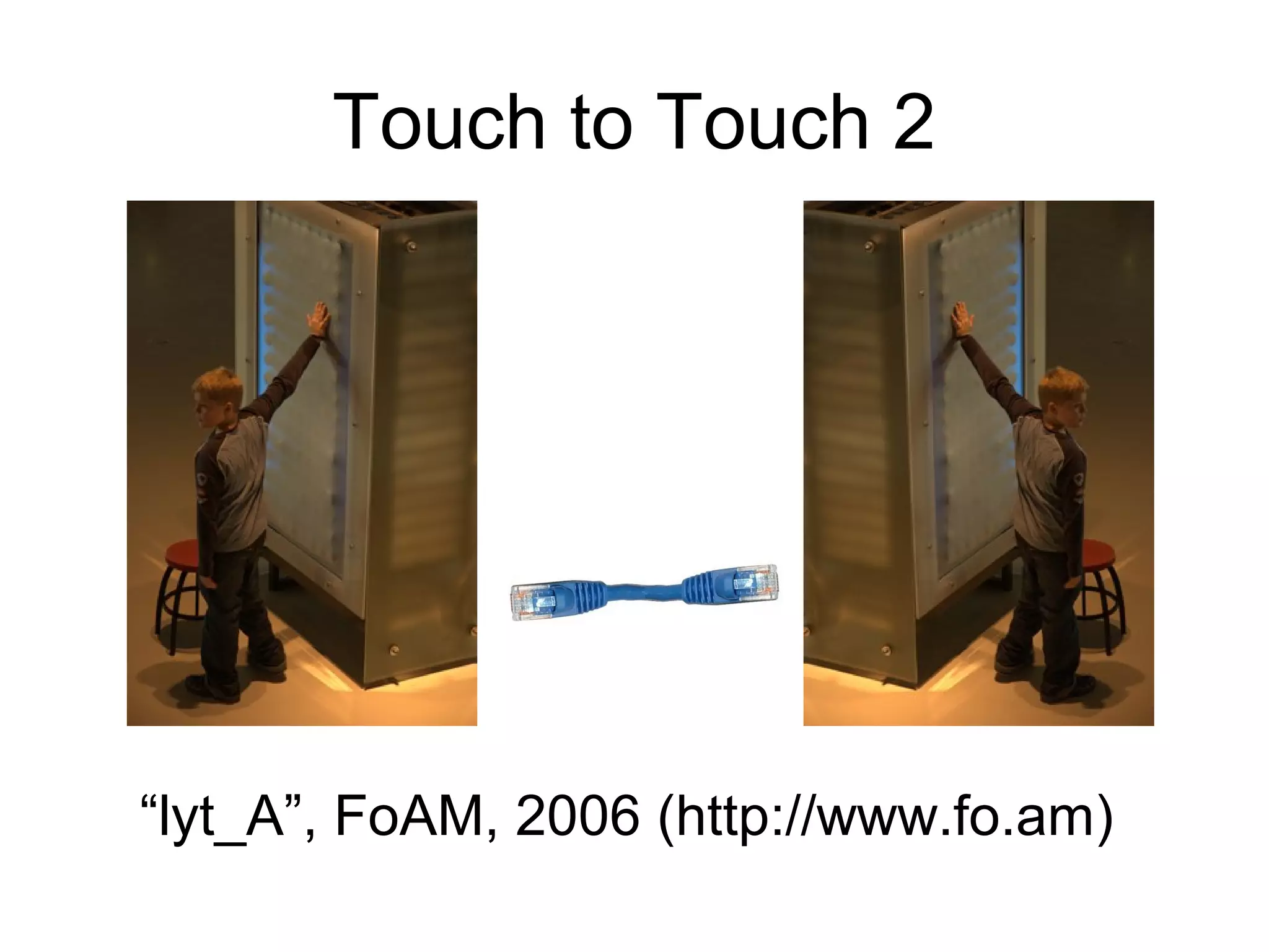Touch to Touch 2




“lyt_A”, FoAM, 2006 (http://www.fo.am)
 