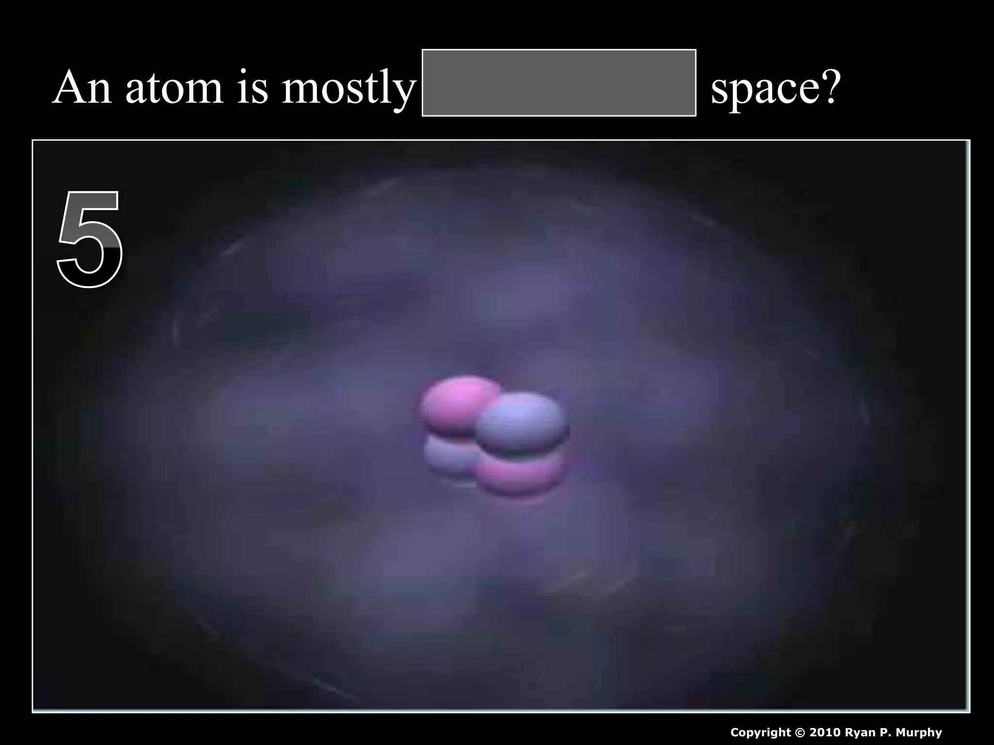 An atom is mostly empty space?
Copyright © 2010 Ryan P. Murphy
 