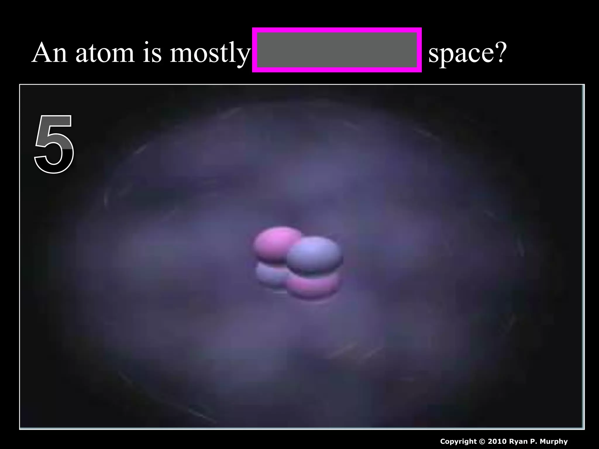 An atom is mostly empty space?
Copyright © 2010 Ryan P. Murphy
 