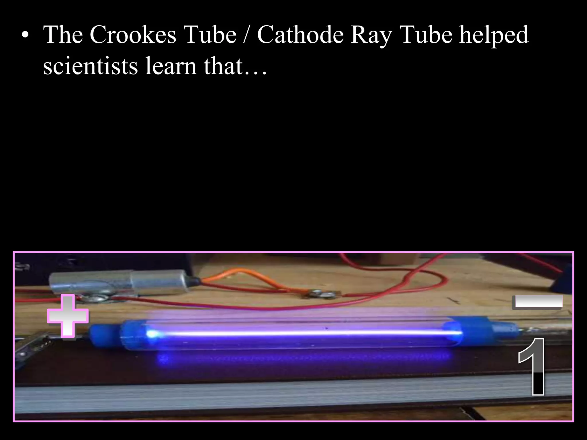 • The Crookes Tube / Cathode Ray Tube helped
scientists learn that…
Copyright © 2010 Ryan P. Murphy
 