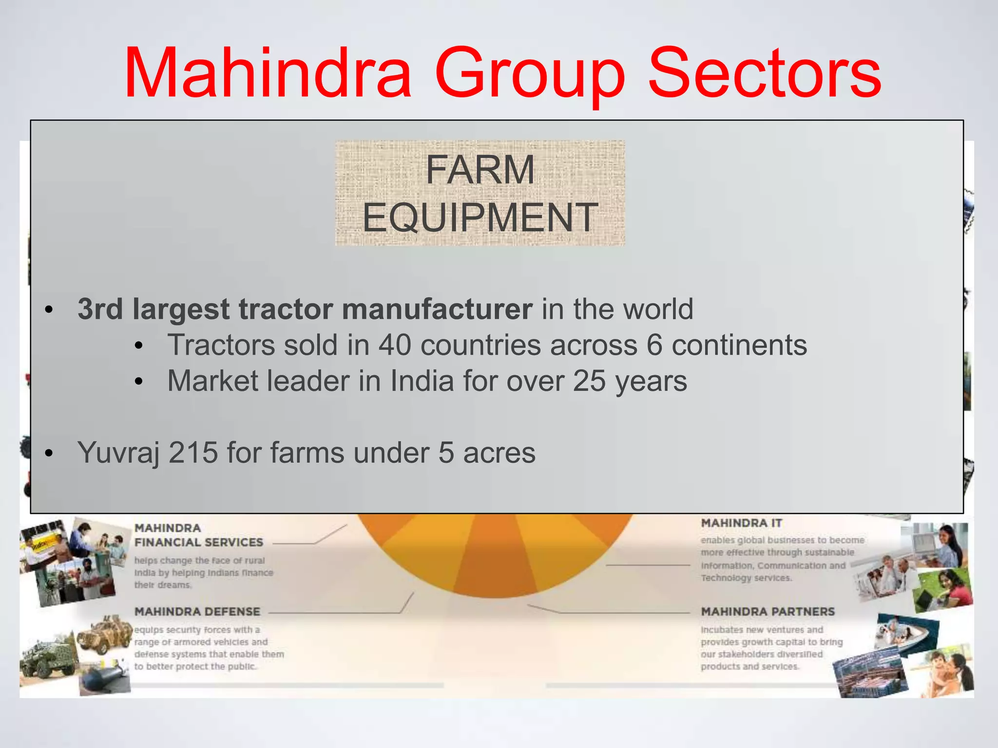 Mahindra Group SectorsLeaders in utility vehicles in India for over 50 years
