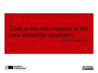 Data is the raw material of the
new industrial revolution
- Francis Maude MP
 