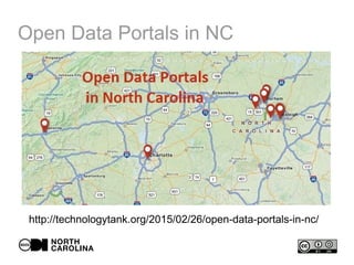 Open Data Portals in NC
http://technologytank.org/2015/02/26/open-data-portals-in-nc/
 