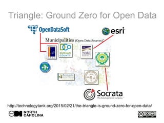 Triangle: Ground Zero for Open Data
http://technologytank.org/2015/02/21/the-triangle-is-ground-zero-for-open-data/
 
