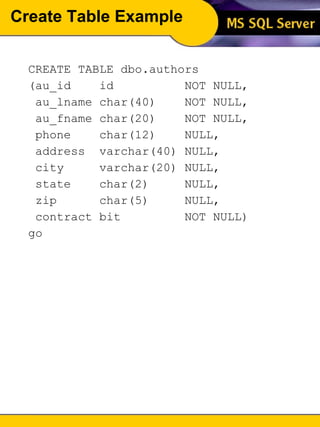 Intro to tsql unit 5 | PPT | Databases | Computer Software and Applications