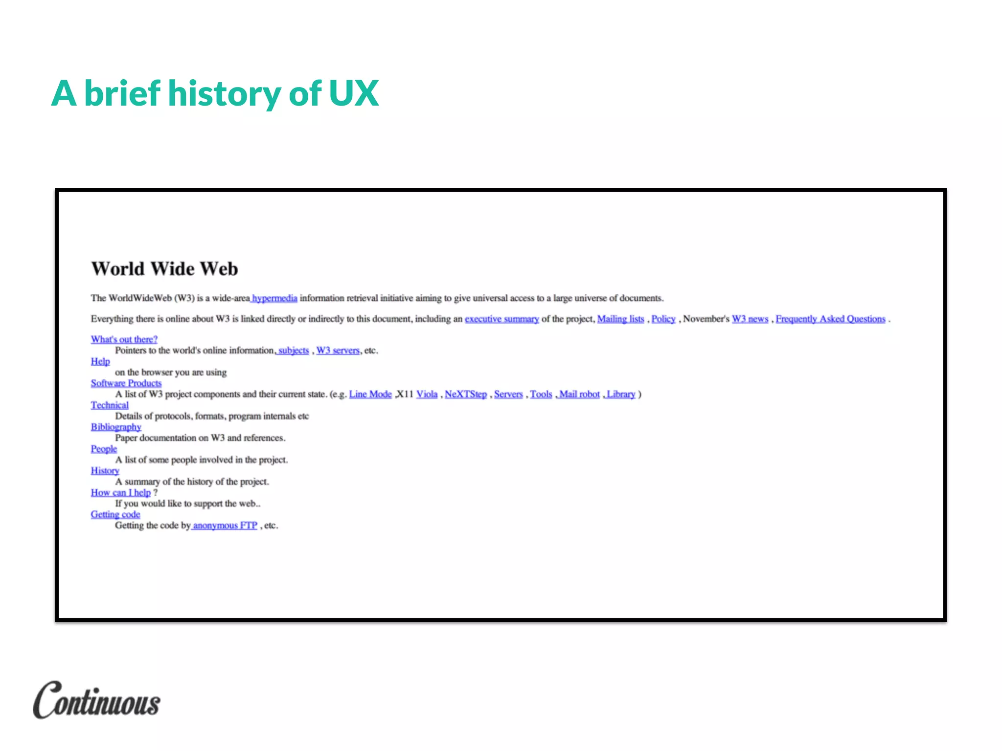 A brief history of UX
 