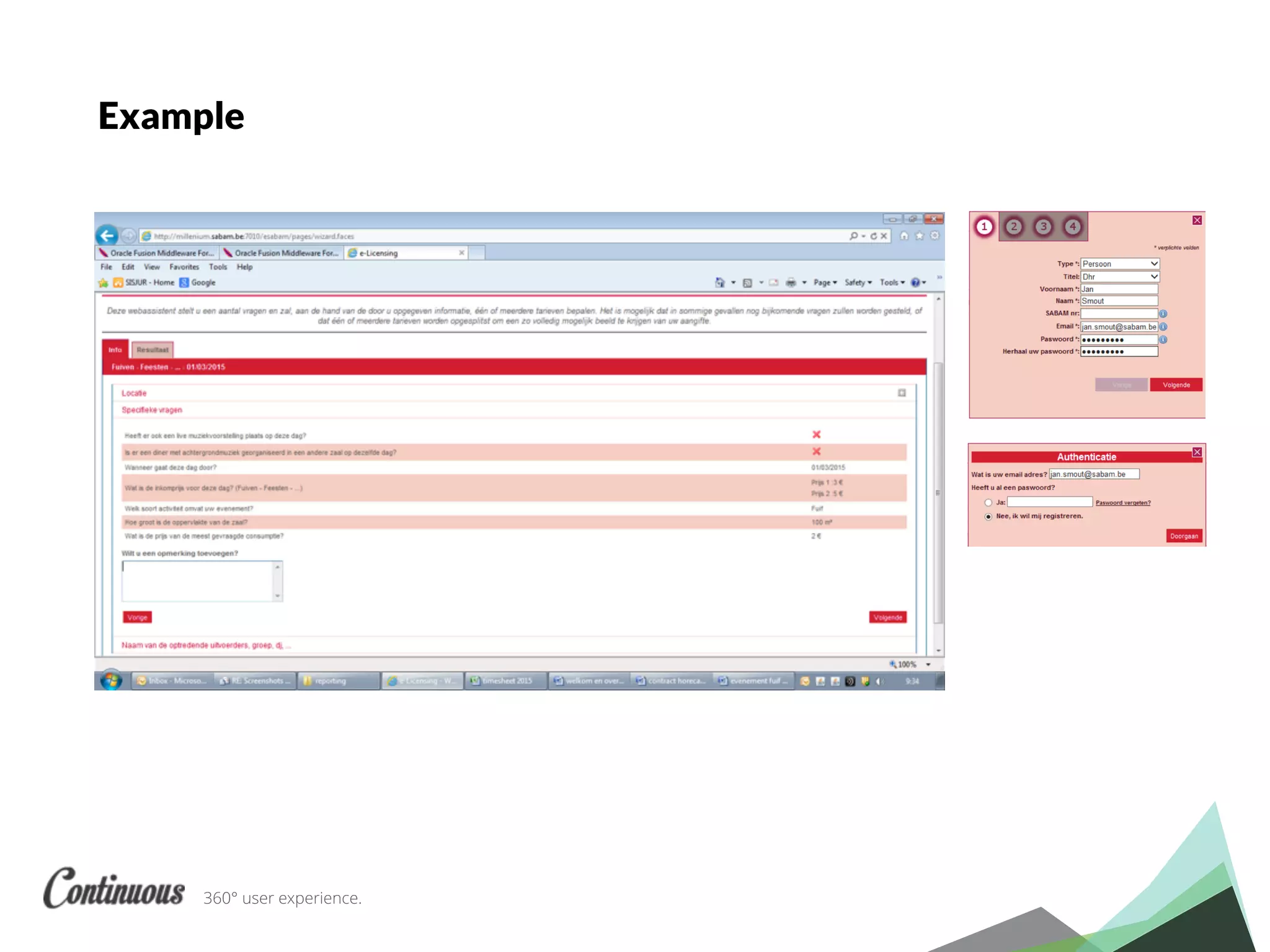 360° user experience.
Example
 