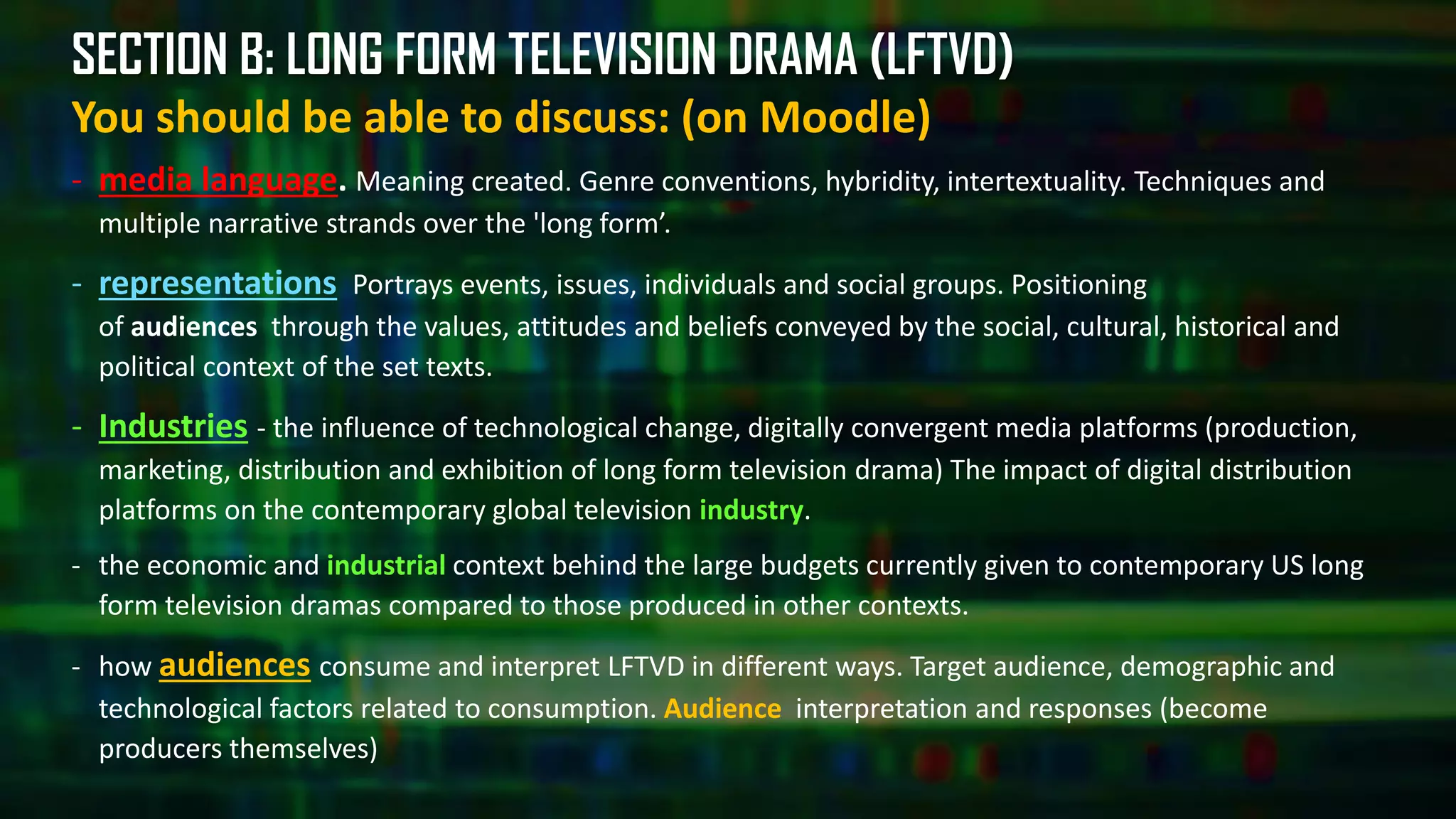Introduction to Long Form TV Drama PPT