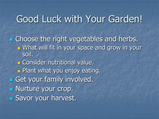 Intro To Urban Vegetables V.2