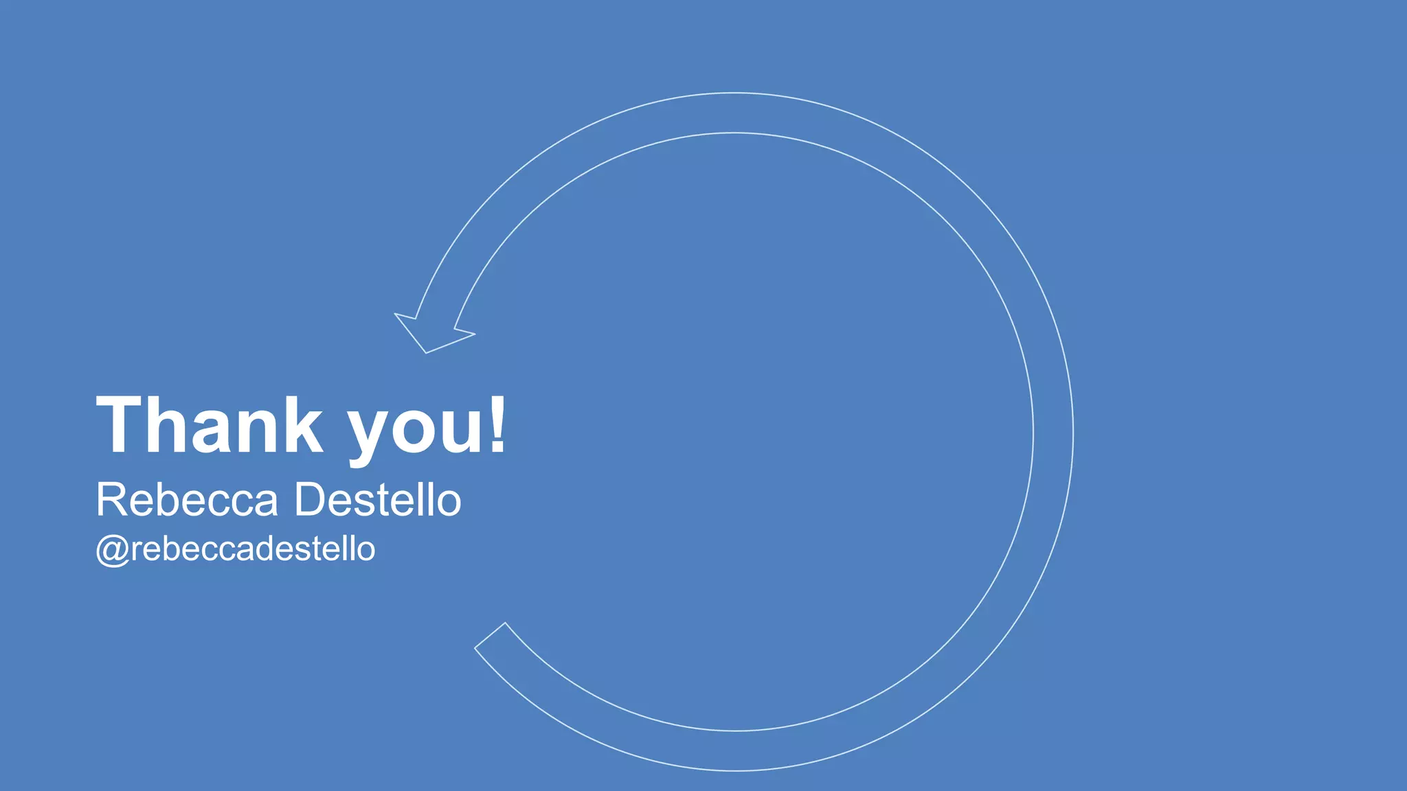 Thank you! Rebecca Destello @rebeccadestello 